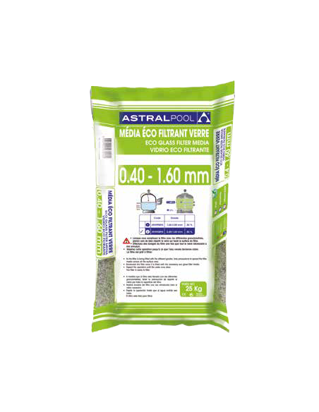 Verre éco filtrant (0,4 - 1,6 mm) - 25 kg