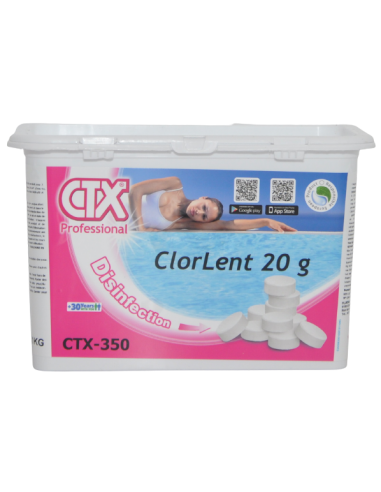 1+1 OFFERT: Chlore lent Pastilles de 20g (Spa ou piscines hors-sol) - 1 Kg CTX-350