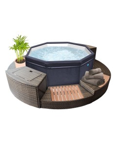 Pack NetSpa semi-rigide Octopus 4 à 6 pl. + Ensemble 5 mobiliers