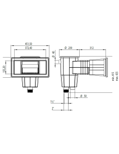 Skimmer grote opening 15 L (Grijs) - Model Parker 2