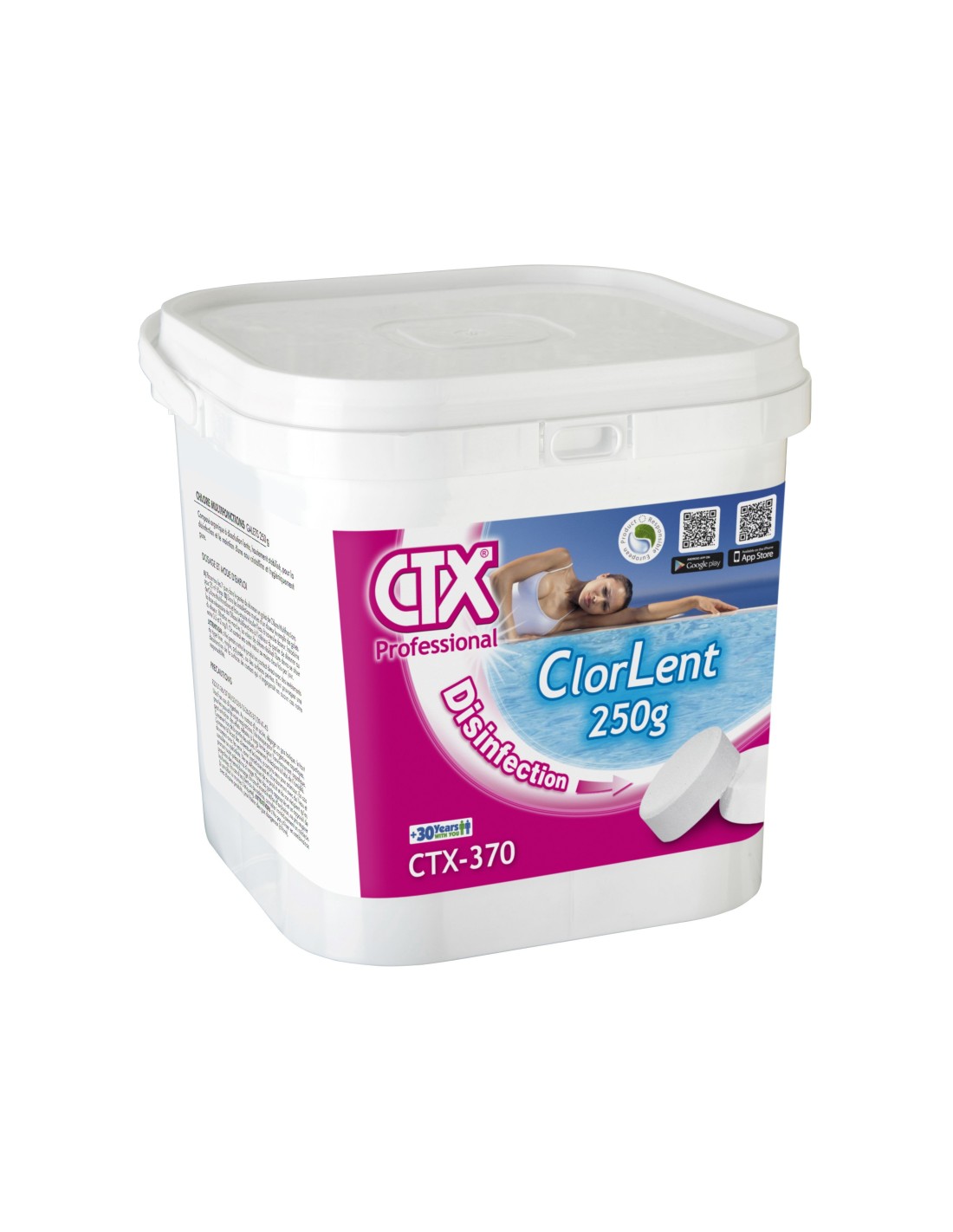 Chlore lent galet de 250 g - 5 Kg CTX-370 - CTX