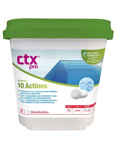 Chlore 10 Actions - sans acide borique 250 g - 5 Kg CTX-393 S/B