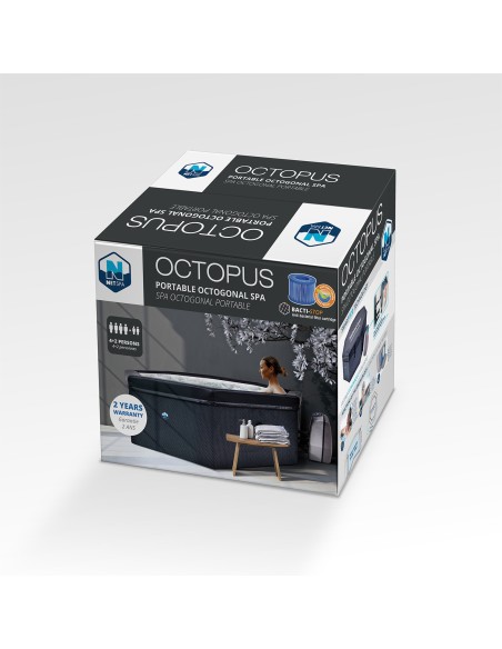Pack NetSpa semi-rigide Octopus 4 à 6 pl. + Ensemble 5 mobiliers