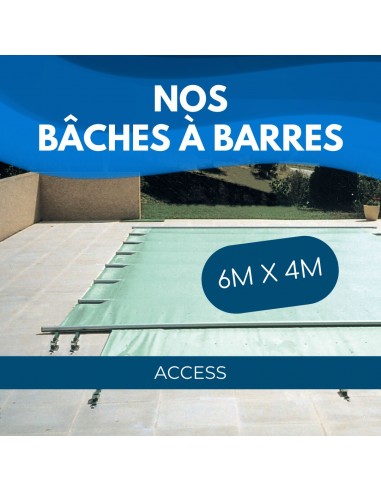 Bâche à barres de sécurité Access 580 g/m² pour piscine 6m x 4m