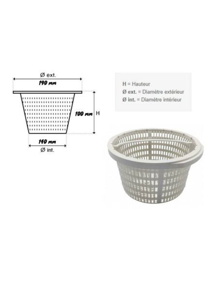 PANIER DE SKIMMER GM STANDARD LINER/BÉTON + ANSE