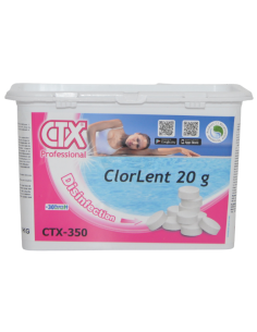 Chlore lent Pastilles de 20g (Spa ou piscines hors-sol) - 1 Kg CTX-350