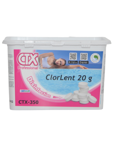 Chlore lent Pastilles de 20g (Spa ou piscines hors-sol) - 1 Kg CTX