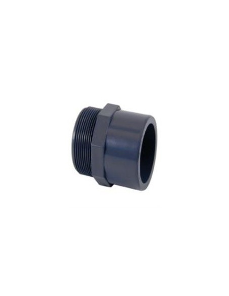 Embout PVC fileté mâle à coller Ø50 mm x 1 1/2''