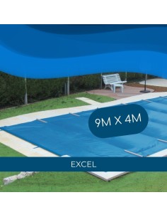 Bâche à barres de sécurité Excel 580 g/m² pour piscine 9m x 4m
