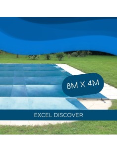 Bâche à barres de sécurité Excel Discover 580 g/m² pour piscine 8m x 4m