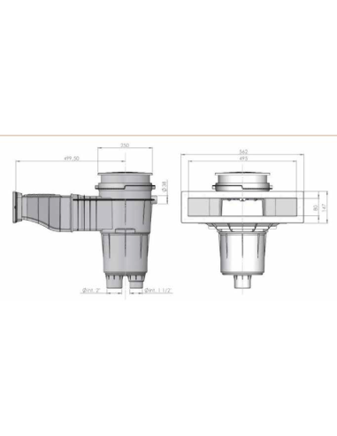 Skimmer - NORM métrique - Meurtrière XXL 17,5 L (Béton/Liner)