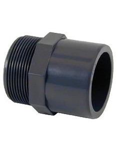 PVC schroefdop mannelijke lijm Ø40-Ø50 mm x 1,5"