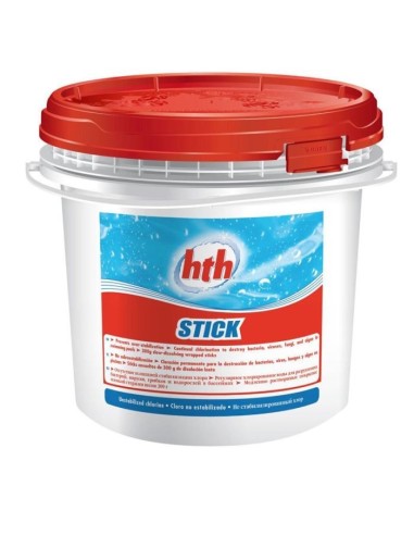 HTH - Chlore sans stabilisant - Stick de 300 g - seau de 4,5 kg