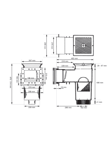 Skimmer grande meurtière + buse de refoulement pour piscine hors