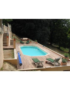Piscine bois octogonale allongée Mister-Wood 350 x 700 x 130 cm 2