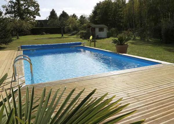 Piscine en bois octogonale OCEA Ø580 (hors-sol, semi-enterrée) UBBINK